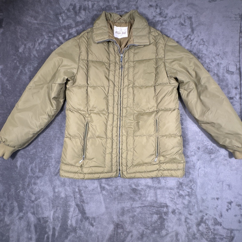 White Stag Puffer Jacket Olive Measure 20 In Chest Vintage Ski Winter Snowboard